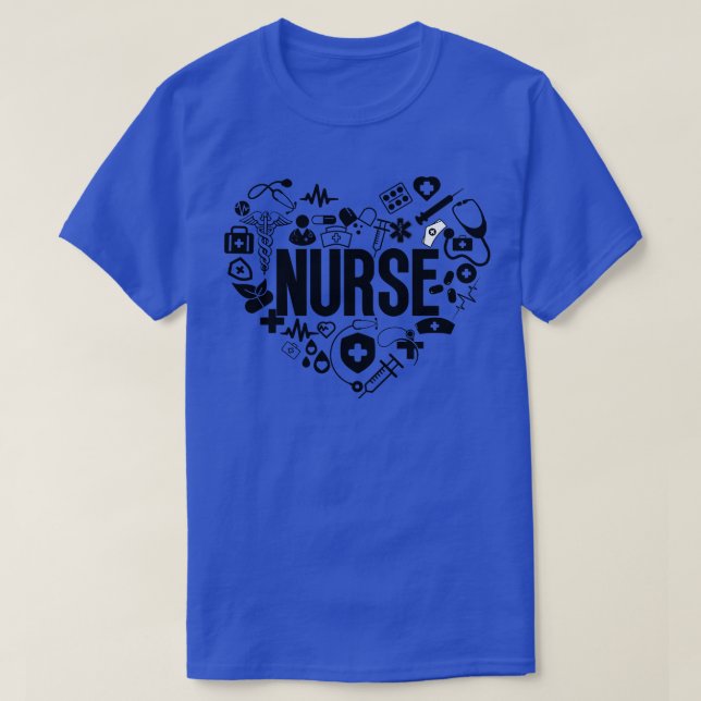 Heart Nurse Word Cloud 1 T-Shirt (Design Front)