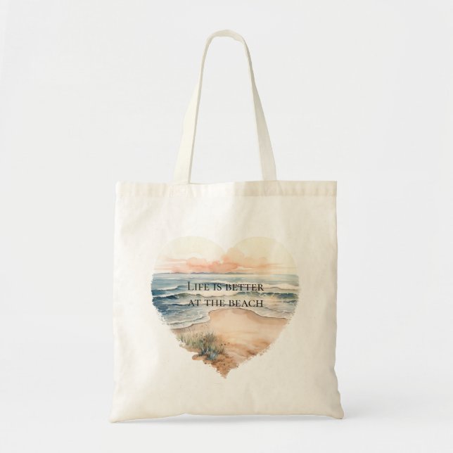 Heart Ocean Beach  Tote Bag (Front)