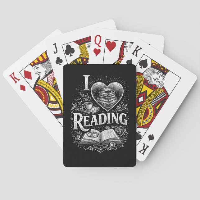Heart of a Book Lover Playing Cards (Back)