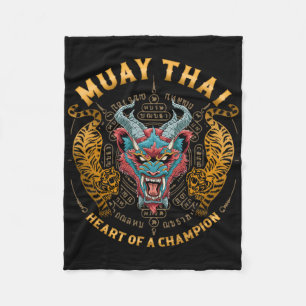 Heart Of A Champion - Kickboxing And Muay Thai Dem Fleece Blanket
