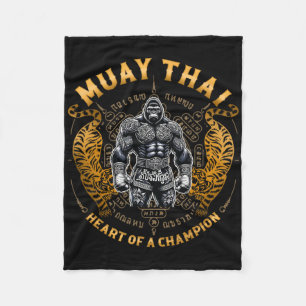 Heart Of A Champion - Kickboxing And Muay Thai Gor Fleece Blanket