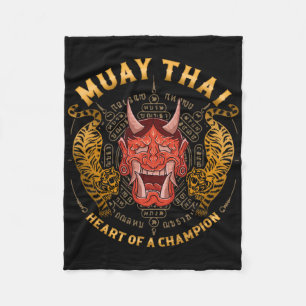 Heart Of A Champion - Kickboxing And Muay Thai Oni Fleece Blanket