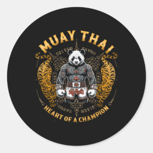 Heart Of A Champion - Kickboxing And Muay Thai Pan Classic Round Sticker