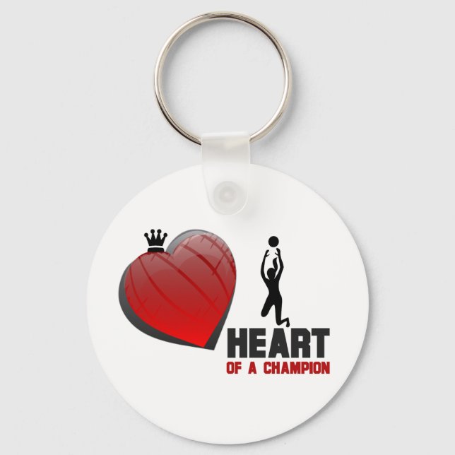Heart of a Champion Ladies Volleyball Key Ring (Front)