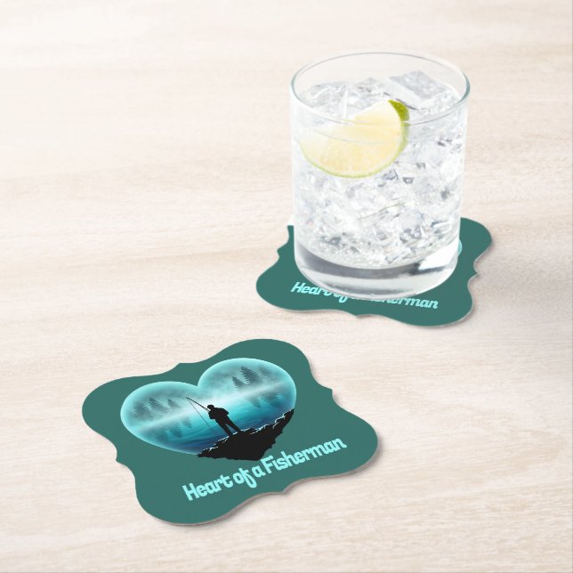Heart of a Fisherman Paper Coaster (Insitu)