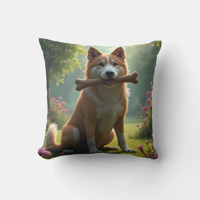 Heart Of A Hound – Loyal Dog Portrait Throw Pillow (Front)