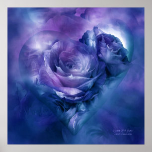 Heart Of A Rose - Lavender Blue Art Poster/Print Poster
