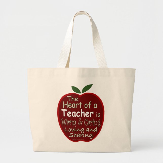 Heart of a Teacher Tote Bag (Front)