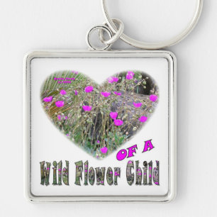 Heart of a Wild Flower Child Key Ring