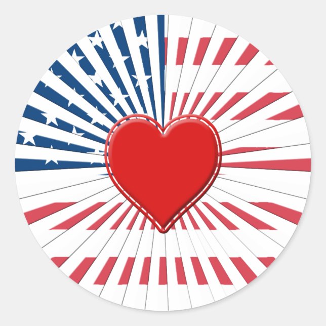 Heart of America Classic Round Sticker (Front)