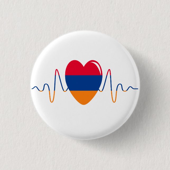 Heart of Armenia 3 Cm Round Badge (Front)