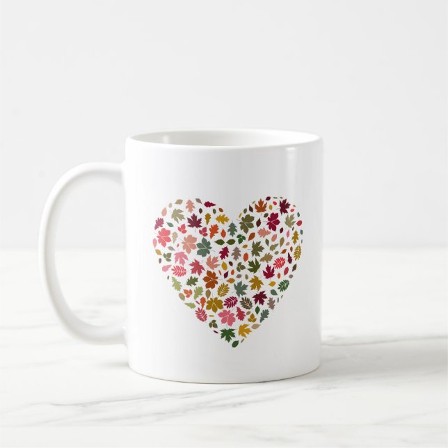 Heart of Autumn Leaves Mug (Left)