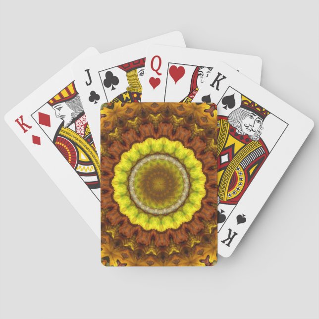 Heart of Autumn Mandala  Playing Cards (Back)