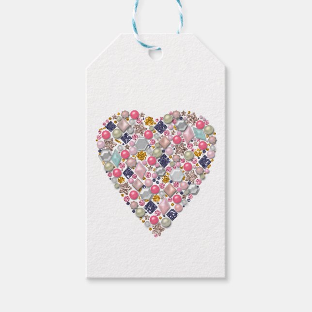 Heart of beads, heart gift tags (Front)