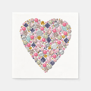 Heart of beads, heart napkin
