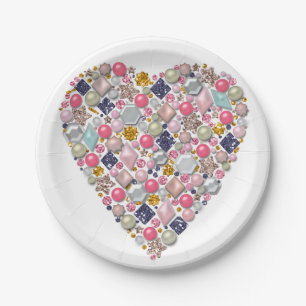 Heart of beads, heart paper plate