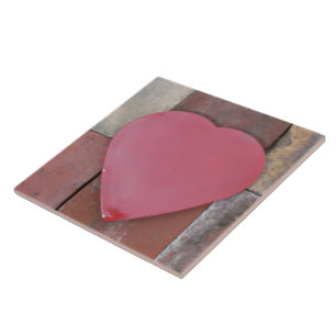Heart of Bricks Large (6" X 6") Ceramic Photo Tile