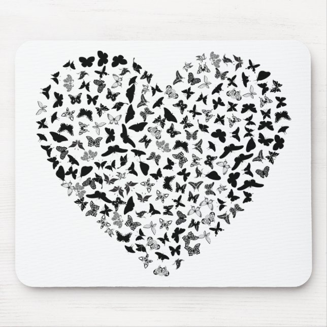 Heart of butterflies mouse pad (Front)