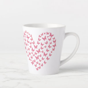 Heart of Capricious Butterflies Latte Mug