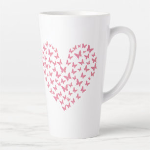 Heart of Capricious Butterflies Latte Mug