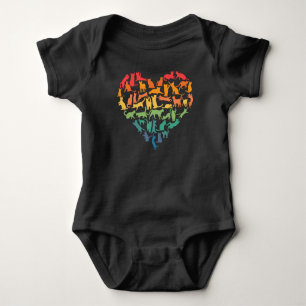 Heart of Cats Cat Lover Colourful Pets Baby Bodysuit