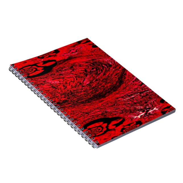 Heart of Chaos – Infinite Red Spiral Notebook (Right Side)