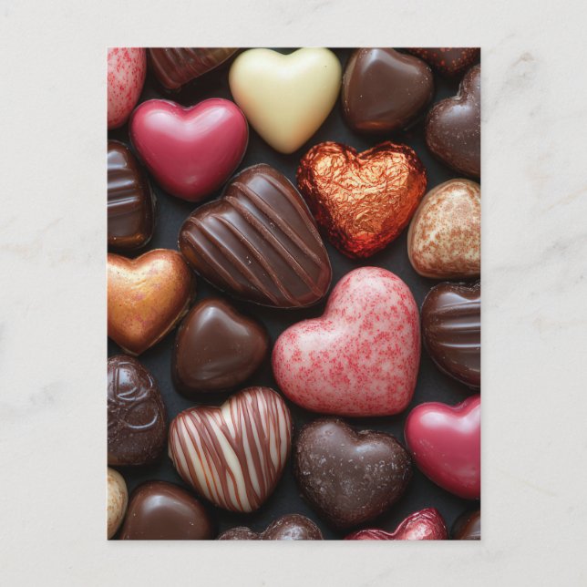 Heart of chocolate and chocolate postcard (Front)