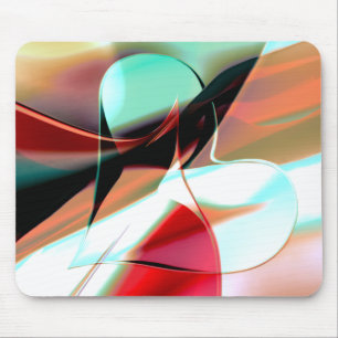 heart of crystalline lines mixed in abstract curve mouse pad