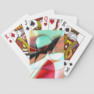 heart of crystalline lines mixed in abstract curve playing cards