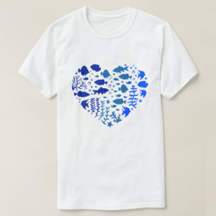 Heart of fish, Lovely Gift For Fish Lovers T-Shirt