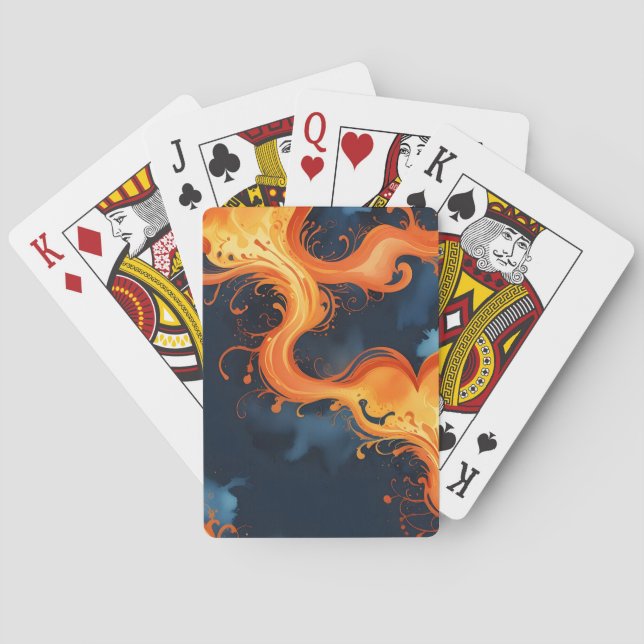 Heart of Flames Fire & Skies  Playing Cards (Back)