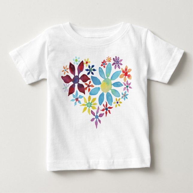 Heart of Flowers Baby T-Shirt (Front)