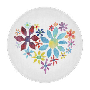 Heart of Flowers Cutting Board