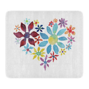 Heart of Flowers Cutting Board