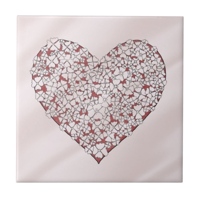 Heart of Flowers Decorative Tile (Front)
