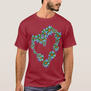 Heart Of Flowers For Gardeners Florists and T-Shirt