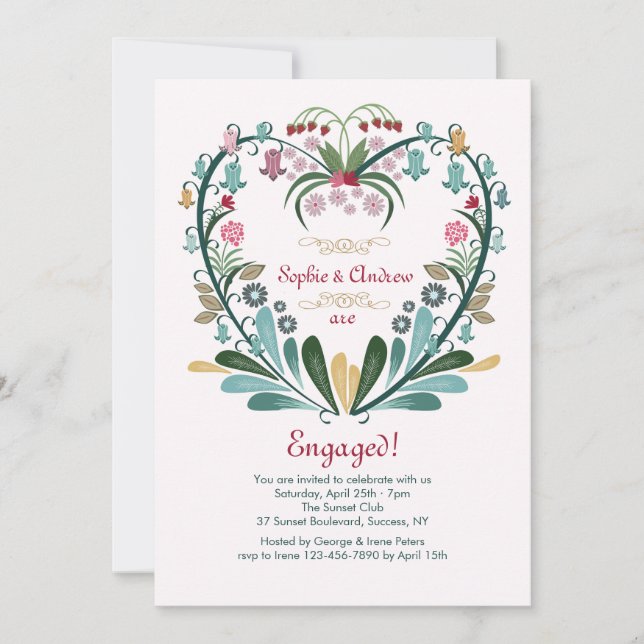 Heart of Flowers Invitation (Front)