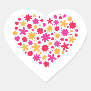 Heart of flowers - Lovely Gift For Flowers Lovers Sticker