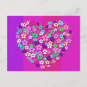 Heart of Flowers Save the Date Announcement Postcard