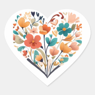 heart of flowers sticker