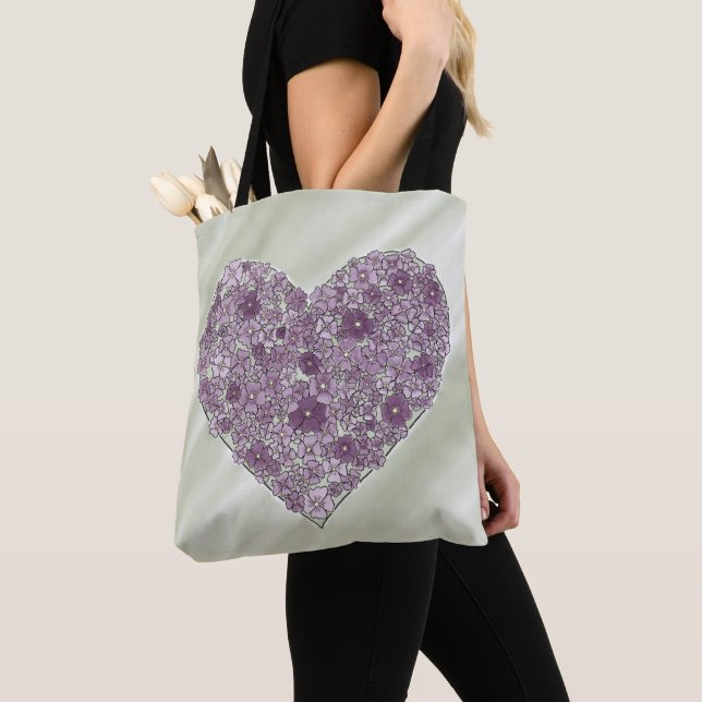 Heart of Flowers Tote Bag (Close Up)
