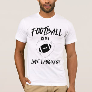 Heart of Football Line Art Design T-Shirt