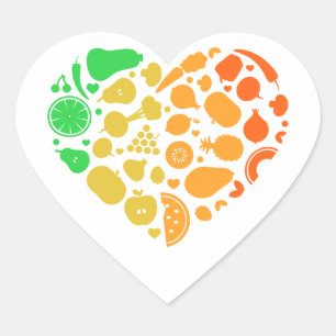 Heart of fruits and vegetables - Great Vegan Gift Sticker