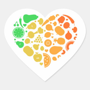 Heart of fruits and vegetables - Great Vegan Gift Sticker