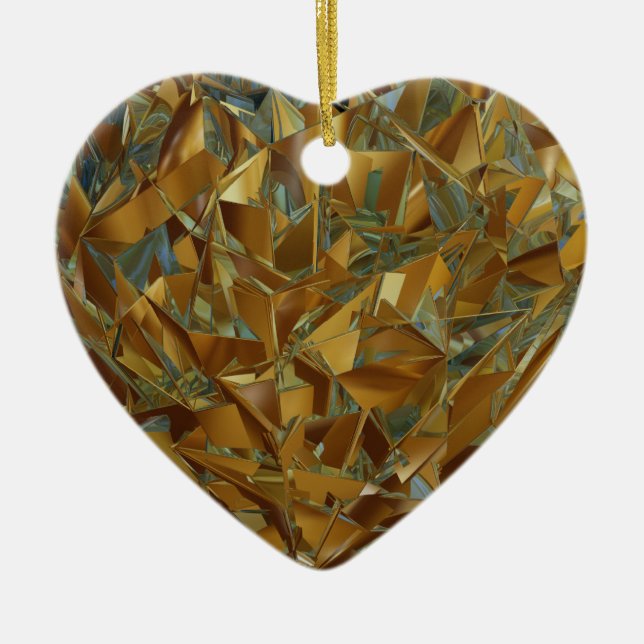 heart of gold ceramic ornament (Front)