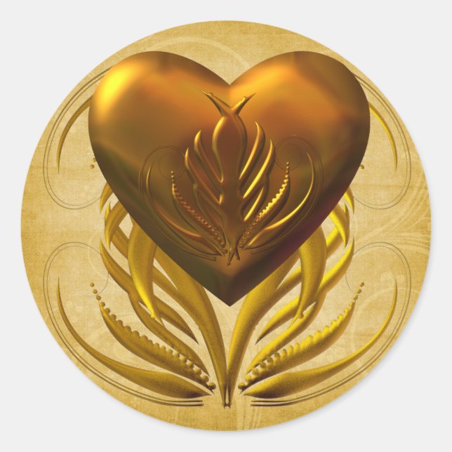 Heart of Gold Classic Round Sticker (Front)