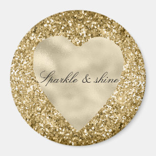 Heart of Gold Glitter Personalised Magnet