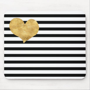 Heart of gold in french style mouse pad