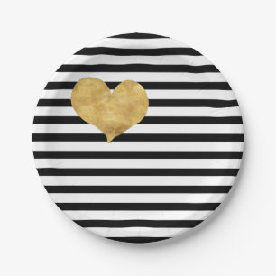 Heart of gold in french style paper plate