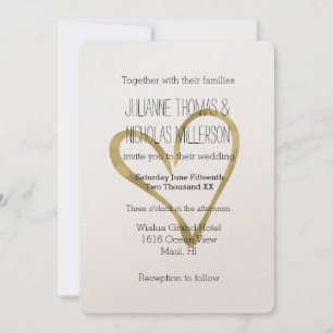 Heart of Gold Wedding Invitation
